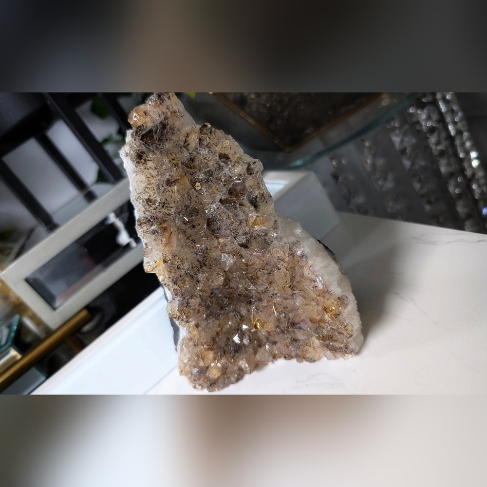 Citrine & Goethite Quartz Crystal Cluster